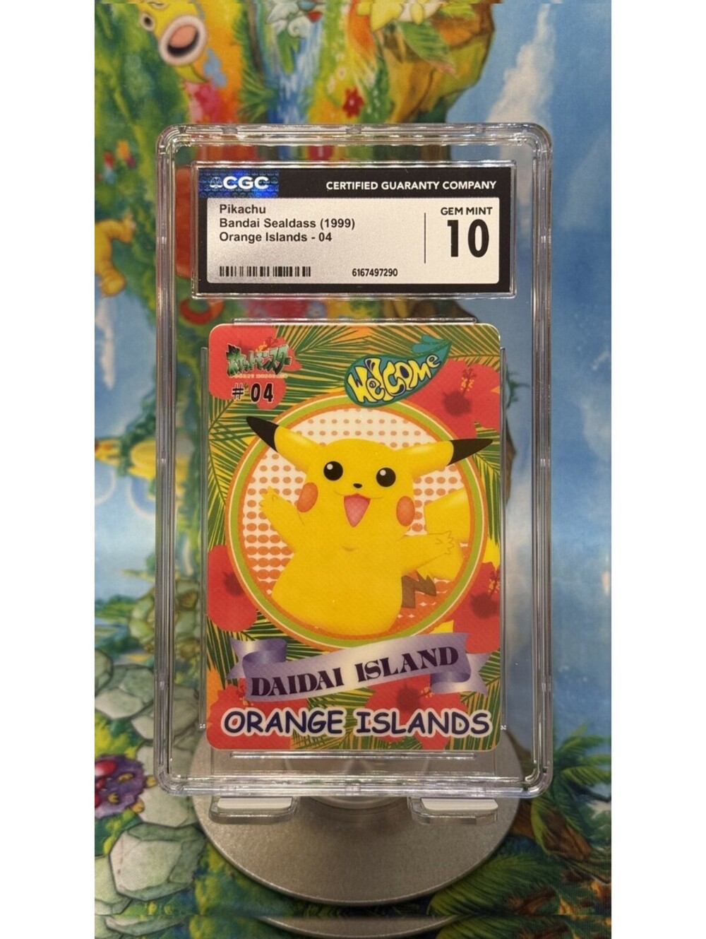 Pikachu Bandai Sealdass Orange Islands No. 04 1999 Japanese CGC 10